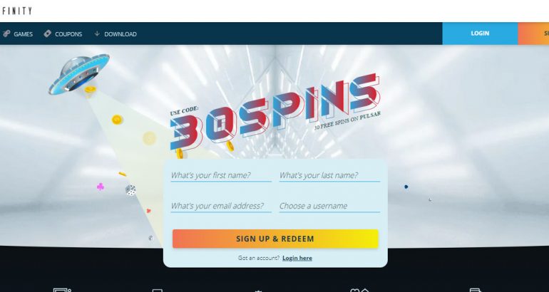 spinfinity casino coupon code no deposit bonus