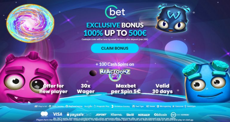 Cbet casino gratis exclusive cash spins code