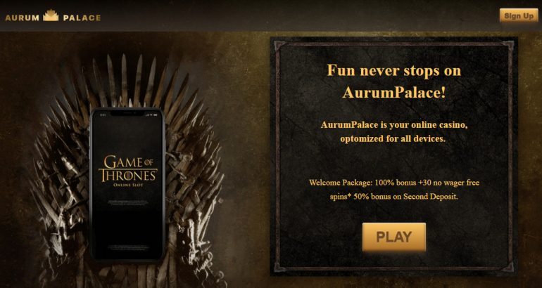AurumPalace no deposit promo code free