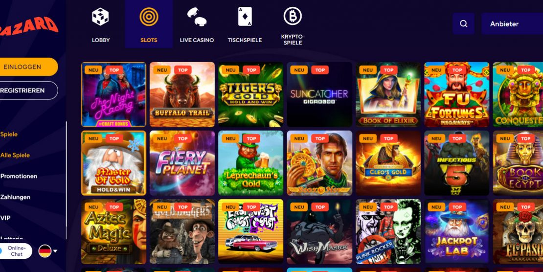 Dazard 5250€ + 325 free spins Willkommenspaket