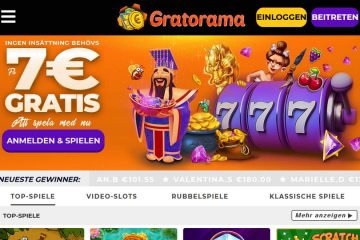 Gratorama 7€ Bonus ohne Einzahlung