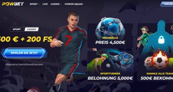 Powbet 225 freispiele & 3000 EUR Willkommenspaket
