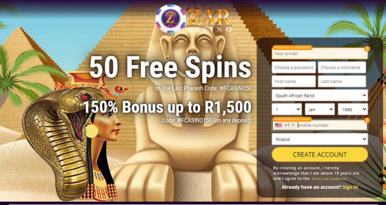 zarcasino south africa rand no deposit casino