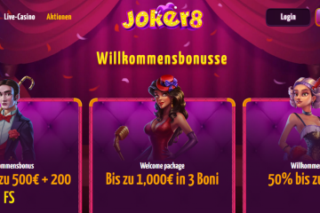 Joker8 200 Freispiele & bis zu 500 EUR Bonus