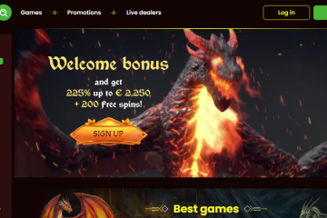 DragonSlots 200 Freispiele + 225% bis zu 2 250 EUR Bonus