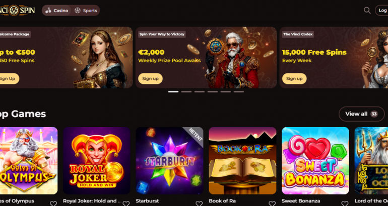 vincispin bonus free gratis promo code