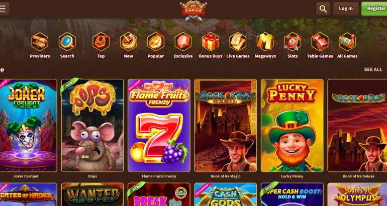 myempire casino free spins promo code