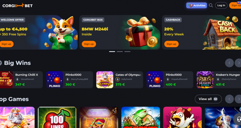 corgibet casino no deposit promo code