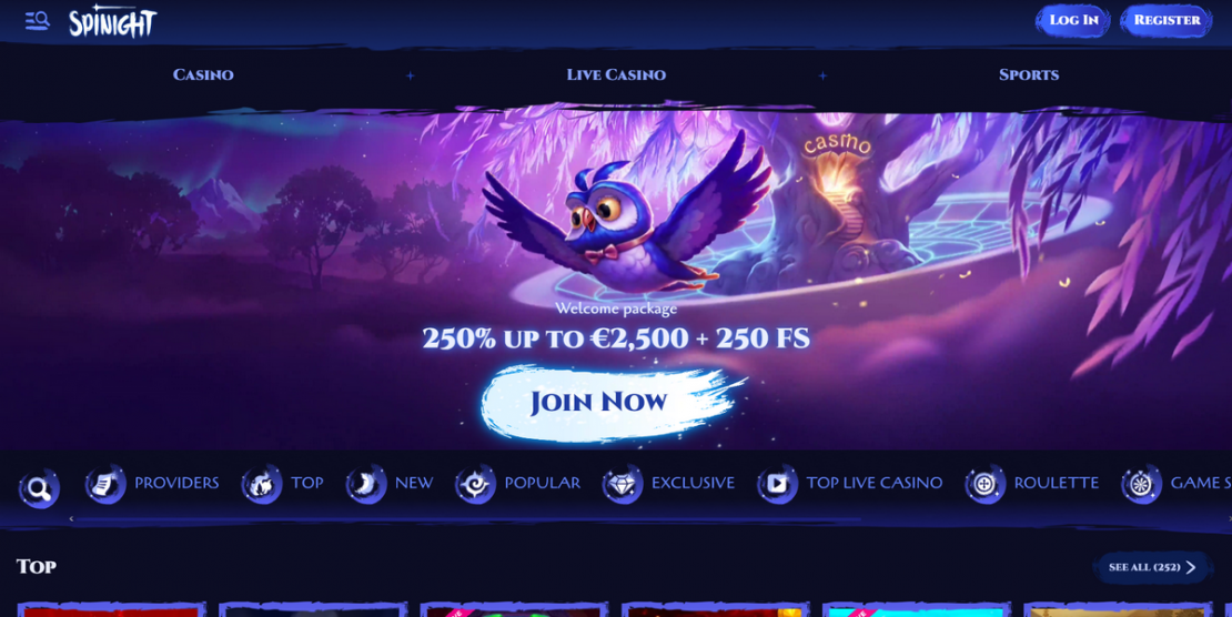 SpiNight Spiele & Sportwetten Bonuses
