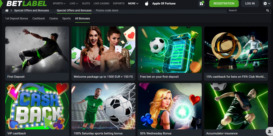 BetLabel Spiele & Sportwetten Bonuses