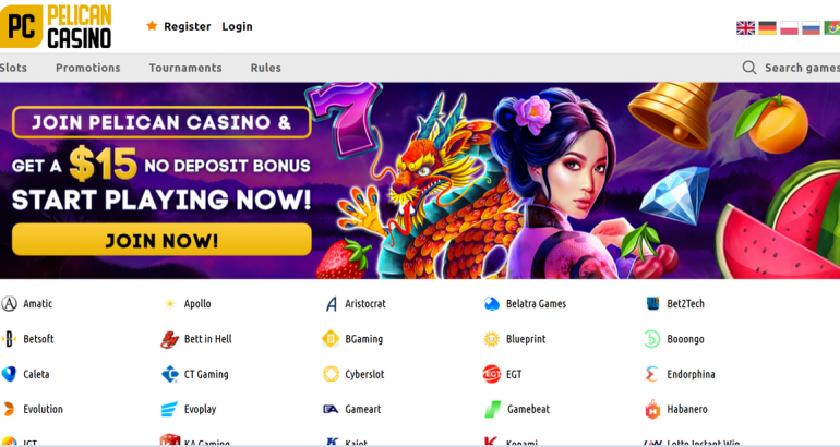 pelicancasino free gratis promo code bonus
